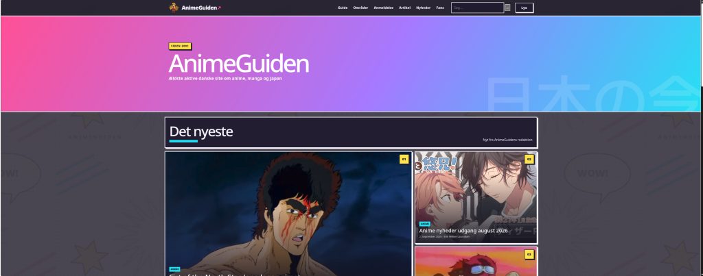 AnimeGuiden – nyhedsside om moderne japansk kultur 2026