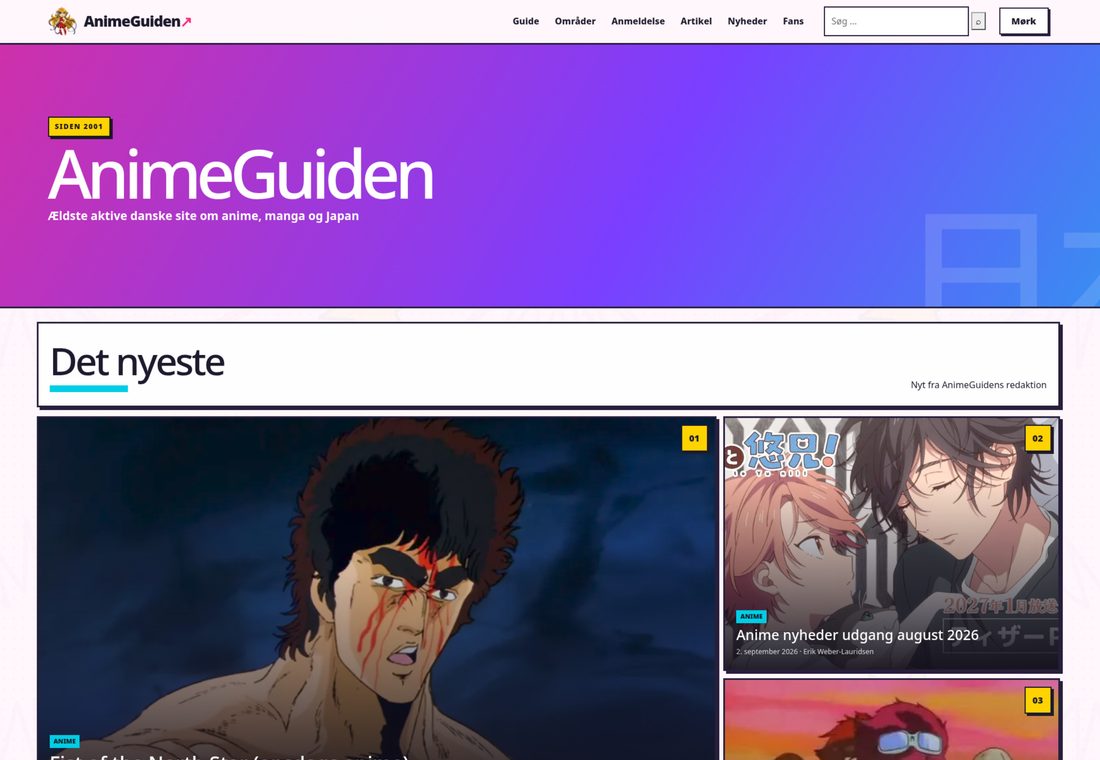 AnimeGuiden – nyhedsside om moderne japansk kultur 2026